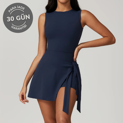 Yandan Bağlamalı Tenis Elbisesi